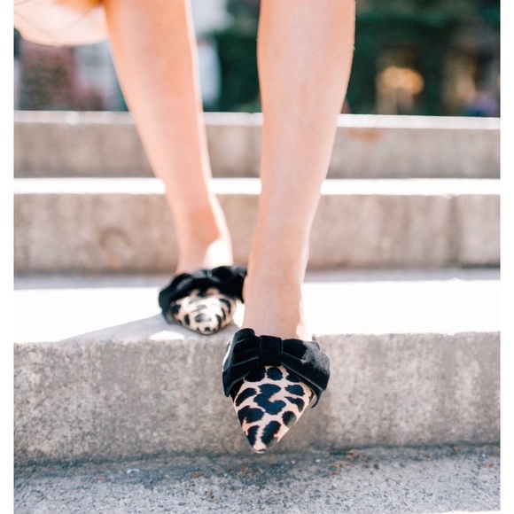 leopard mules with bow